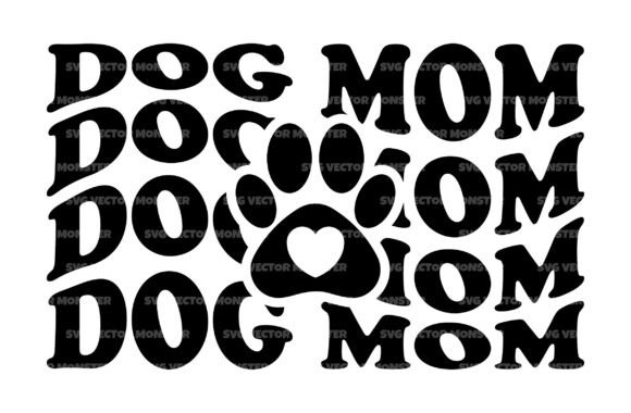 Dog Mom Paw Heart SVG
