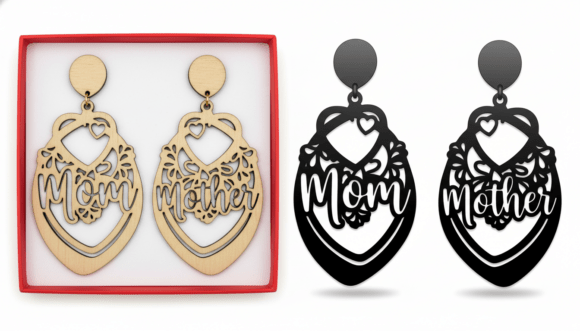 Mom Mother Heart Floral Laser Cut
