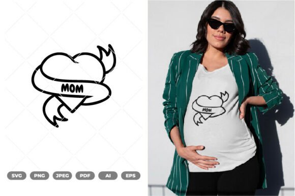 Mom Tattoo Style SVG Clipart