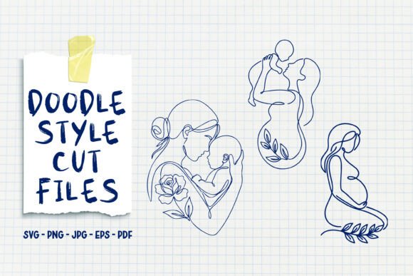Motherhood Doodle Line Art